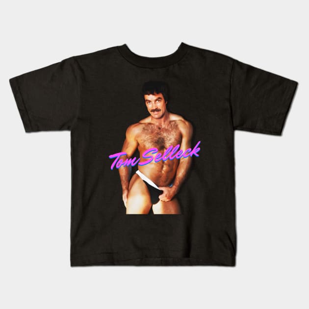 Tom Selleck Kids T-Shirt by Sentra Coffee